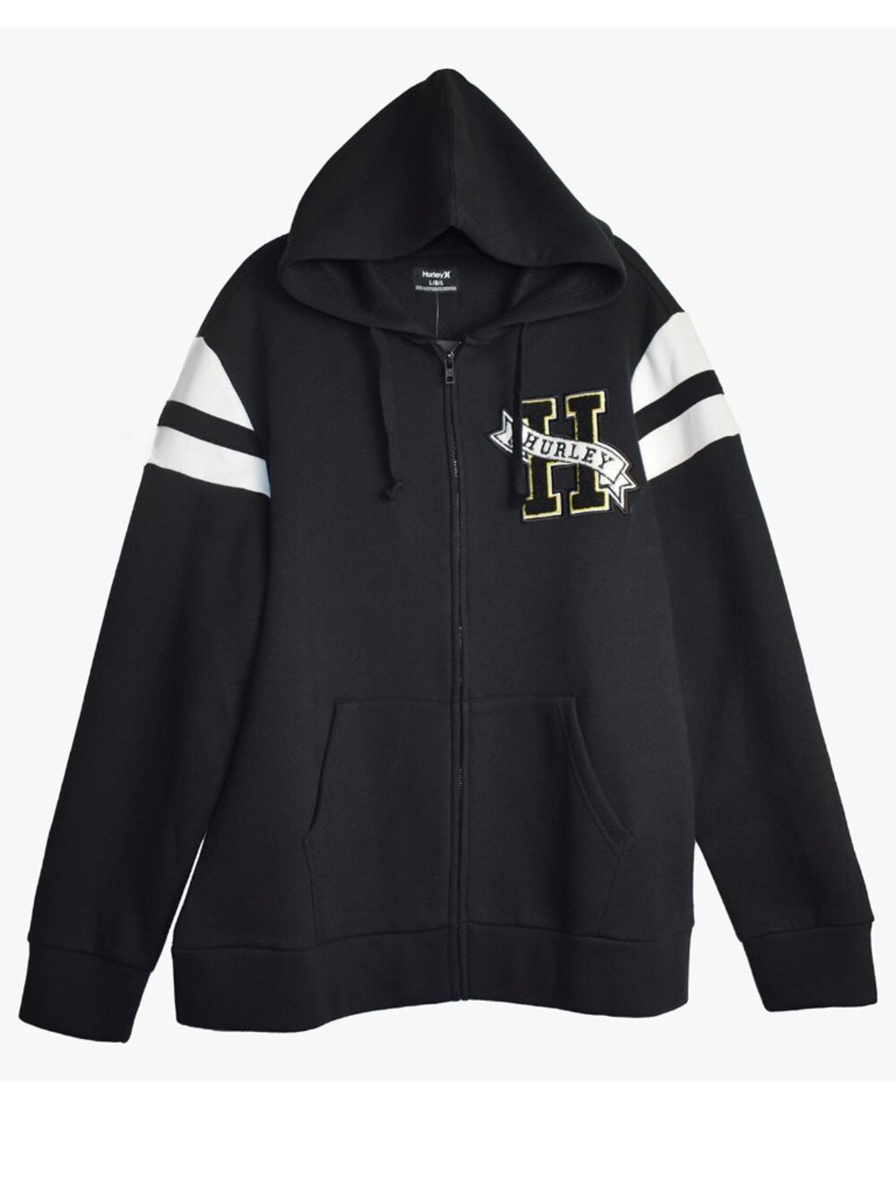 Hurley Men's Hoodie Sweatshirt University CTN Fleece Jacket Black Size L NEW - Picture 3 of 6